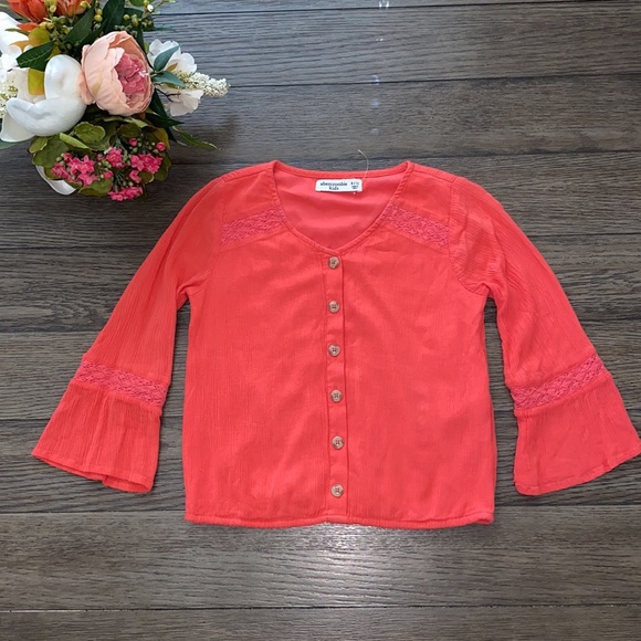Abercrombie Kids long sleeve coral tunic 9/10 - Picture 4 of 6